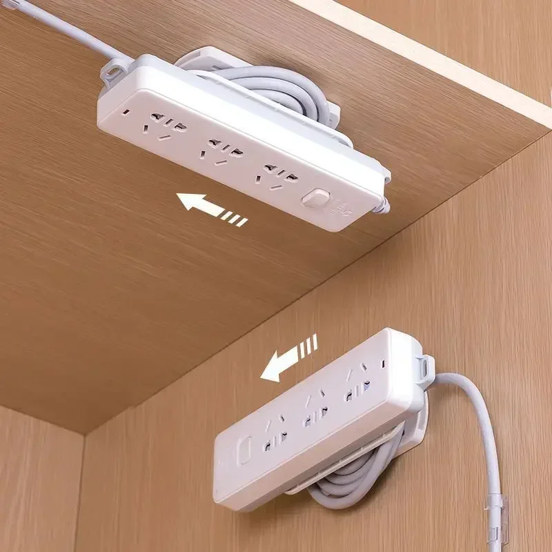 Wall-hanging Desk Cable Organizer Power Strip Holder  Power Socket Mount Self-Adhesive Desk Cable Wire Clips Desk Accessories