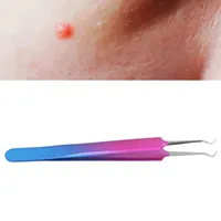 Curved Tip Blackhead Extractor Pimple Popper Tweezer Precise Blemishs Pimple Blackhead Removal Tool 2