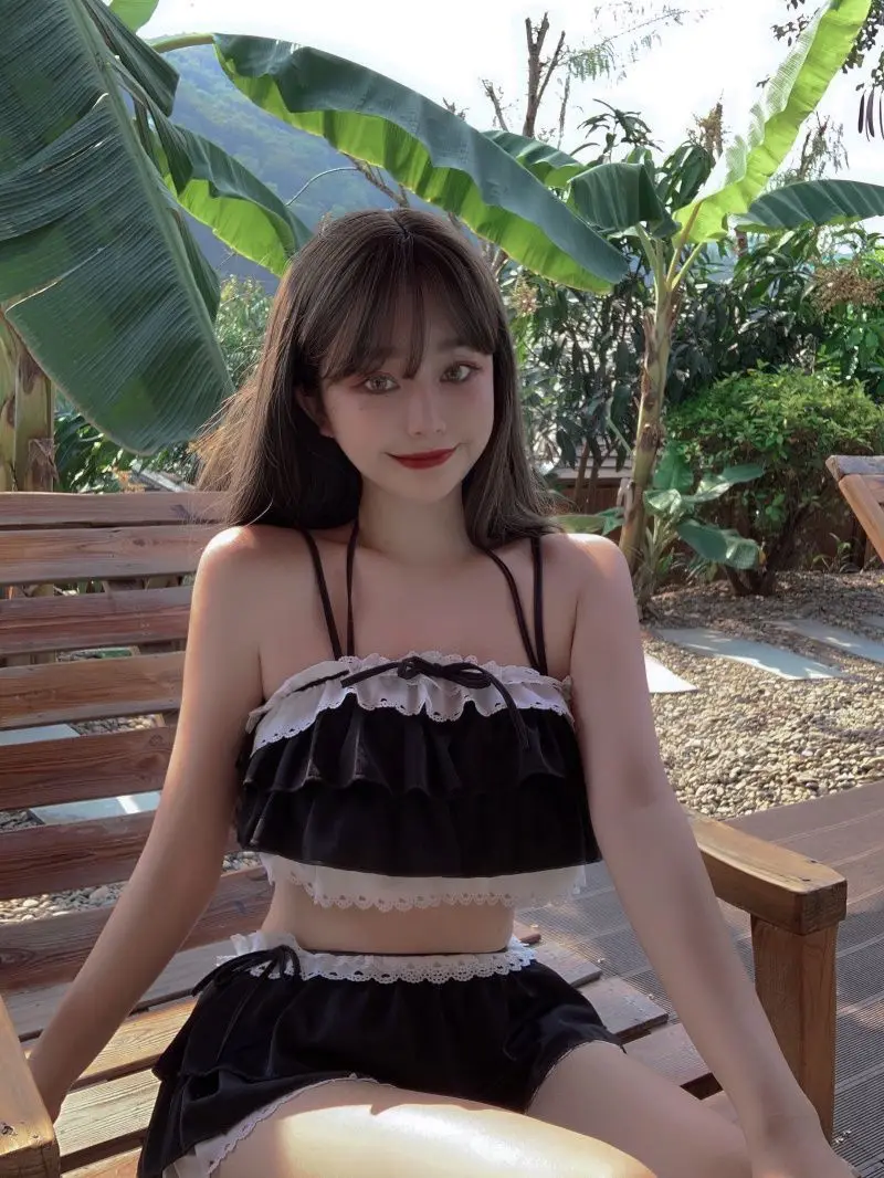 

Купальник-бикини женский с завязками спереди, средней посадки