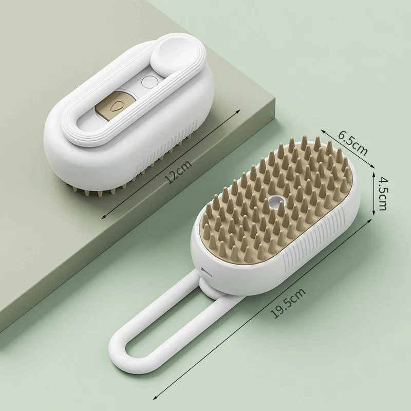 Pet Grooming Steamer Brush with Essential Oil Infusion for Massage and Hair Removal
