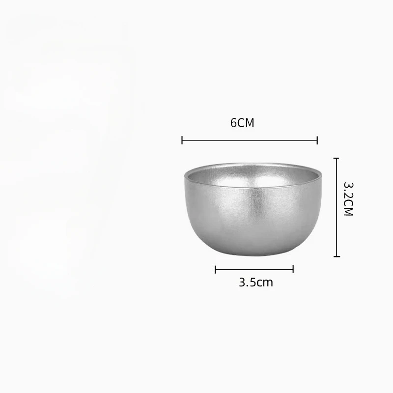 Pure Titanium Double-layer Small Tea Cup Coffee for Outdoor Travel Camping coffee and Tea Tableware Brewing Cup 50ML Teapot tea cup