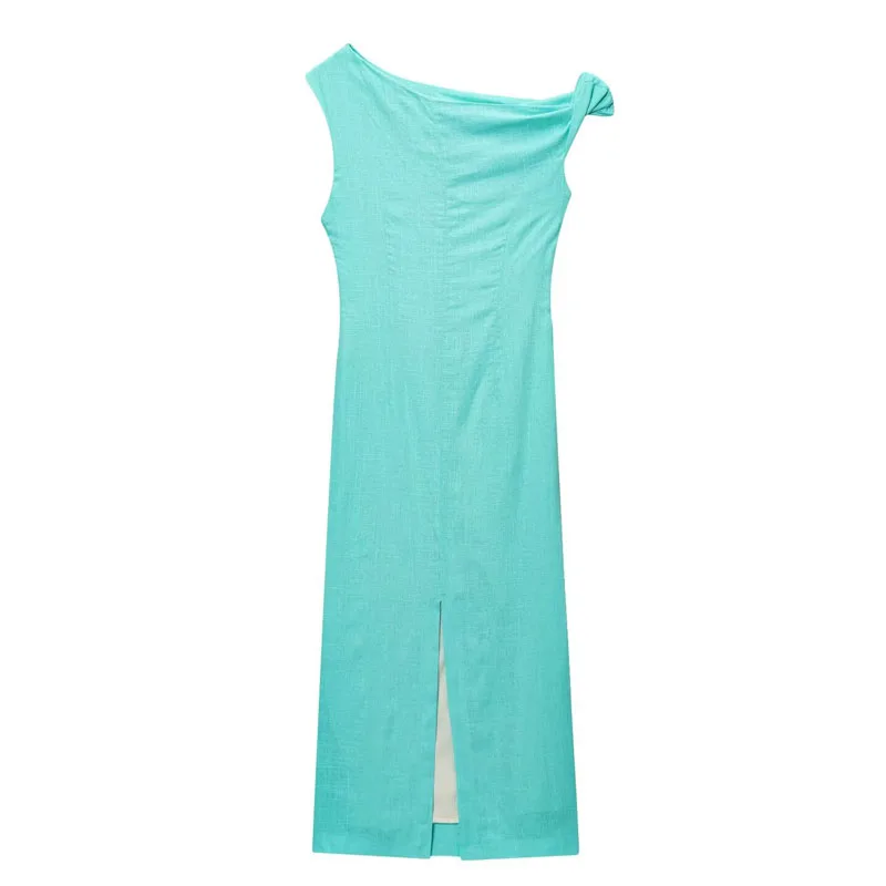 فساتين طويلة 2025 قطعة واحدة ميدي غير متناظرة مشد...