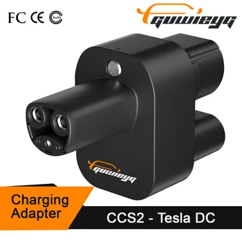 GUWIEYG CCS2-NACS에 맞는 테슬라 EV 충전 어댑터, 250A CCS2 콤보 테슬라 컨버터, 자동차 충전기 CCS2 호환 테슬라 어댑터