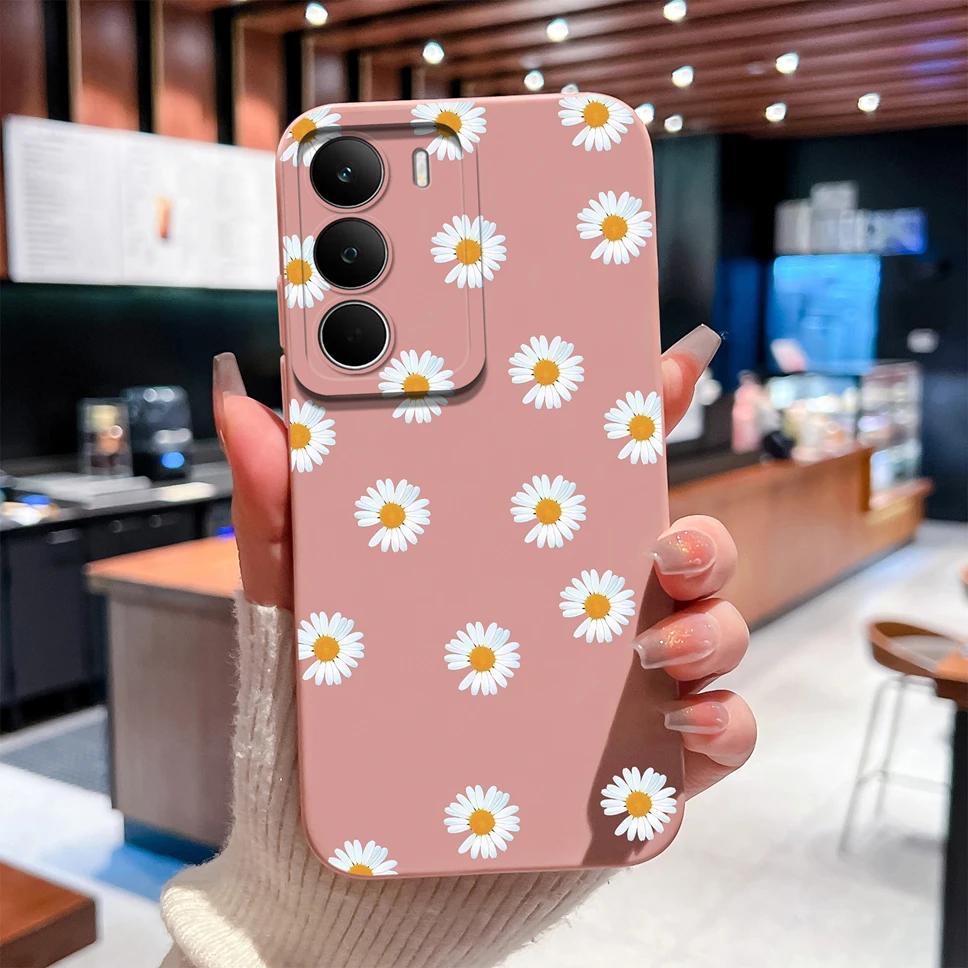 Fashion Sunflower Heart High-Quality Smooth Liquid Phone Back Cover Bumper