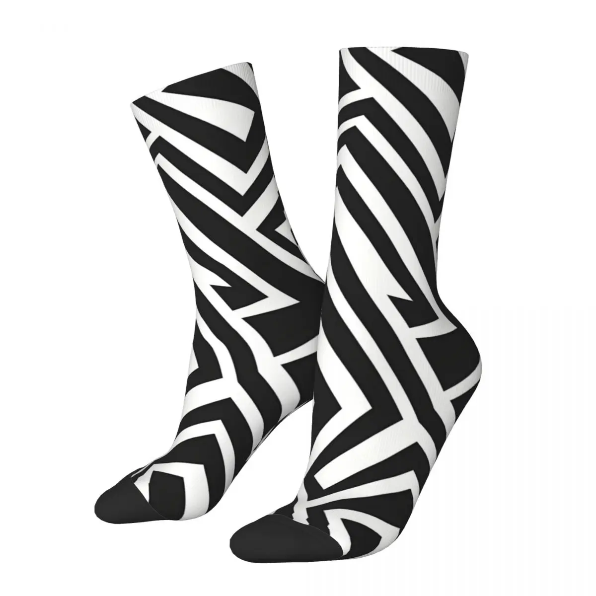 

Unique Sense Of Lines Black And White Stripe Socks Male Mens Women Spring Stockings Hip Hop