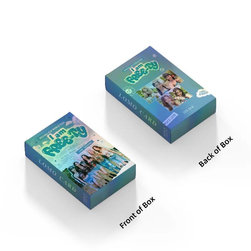 Kpop (G)I-DLE Laser Lomo Cards 55pcs/set I am FREE-TY HD Photo YUQI SHUHUA Fans Collection Gift