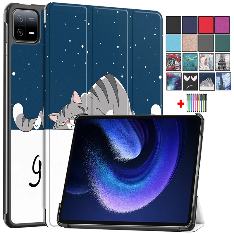 

Чехол для Xiaomi Pad 6 2023, 11 дюймов, чехол для планшета Xiaomi MiPad 6 Pro Mi Pad 6 Pro, чехол Etui из искусственной кожи, чехол + стилус
