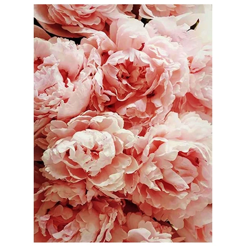 

DIY Round Diamond Diamond Painting, Diamond Painting Exquisite Set, Pink Flower Diamond Painting