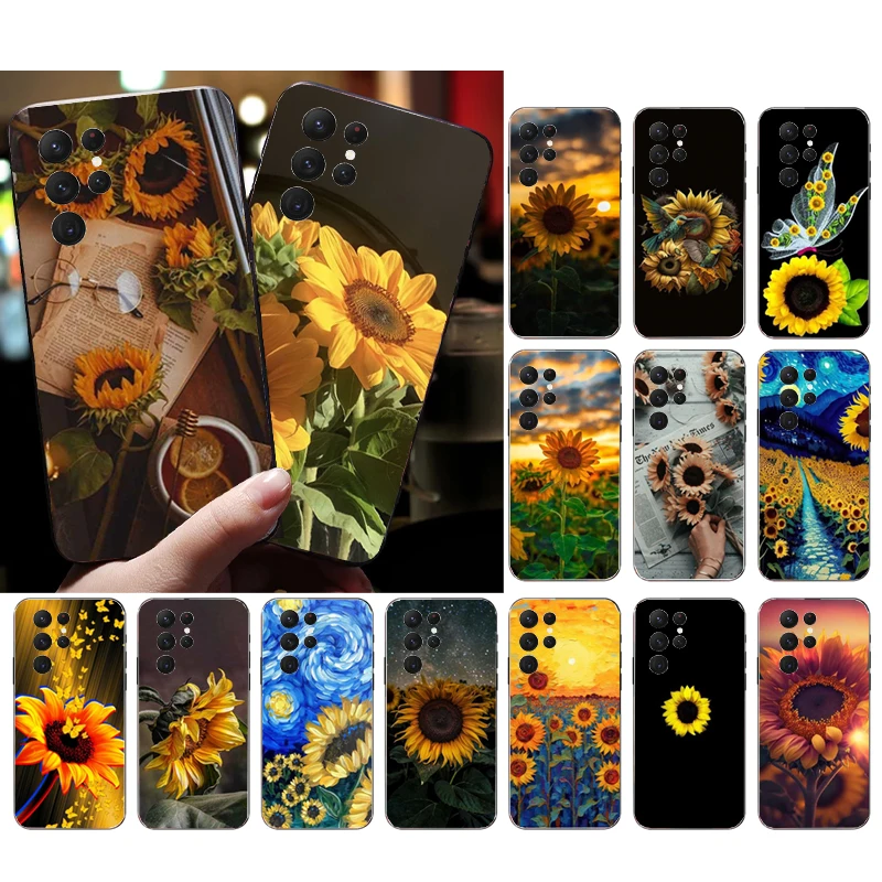 

Sunflower Butterfly Phone Case For Samsung S23 S22 S21 S20 Ultra S20 S22 S21 S10E S21 S20 FE S10 Plus