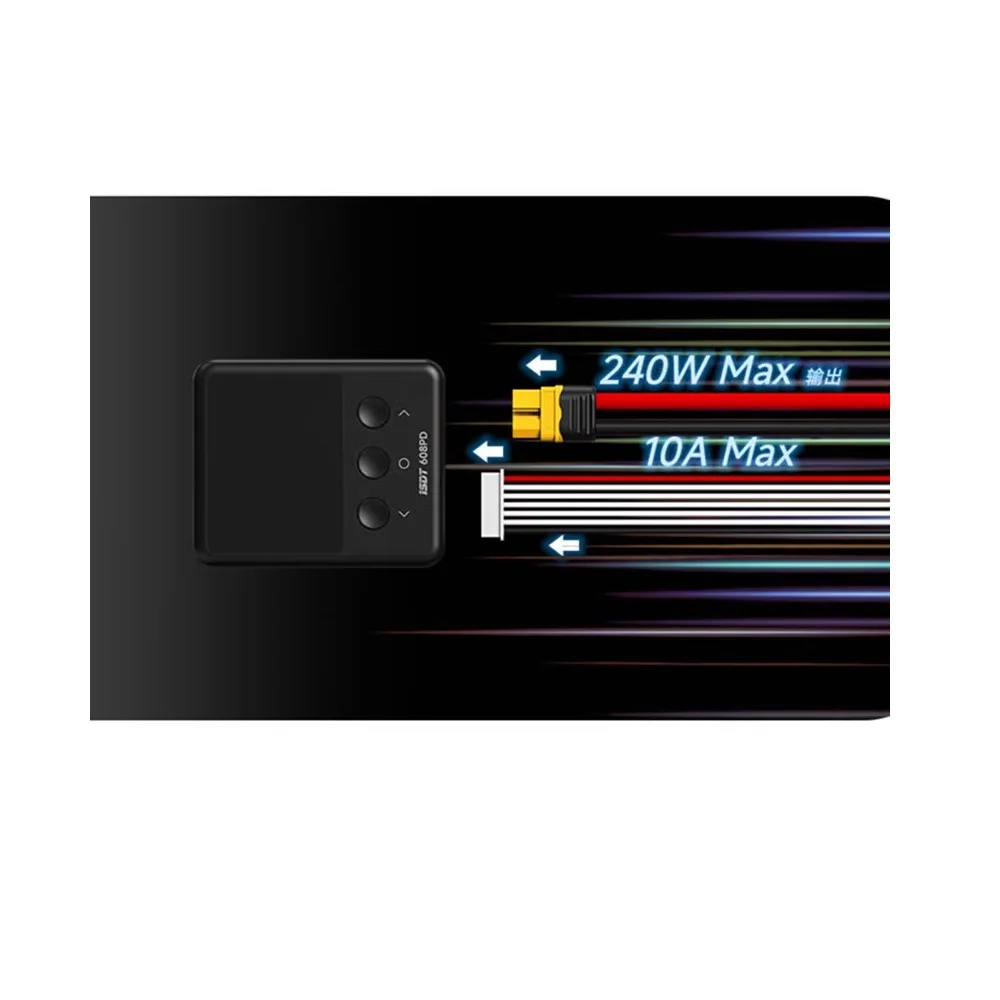 Chargeur LiPo 240W 10A avec USB-C 140W, écran IPS, APP