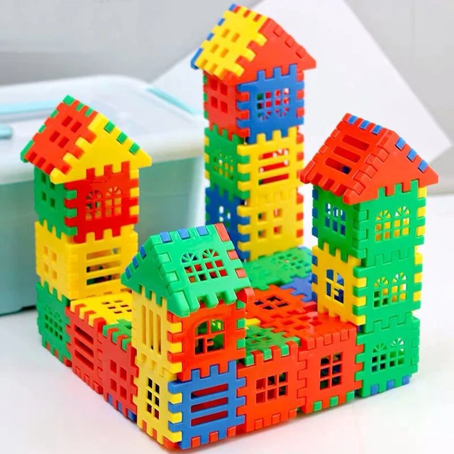 100/160pcs/lot Baby Paradise House Spelling Puzzle Plastic Blocks City DIY Creative Model Figures Educational Kids Toys 1