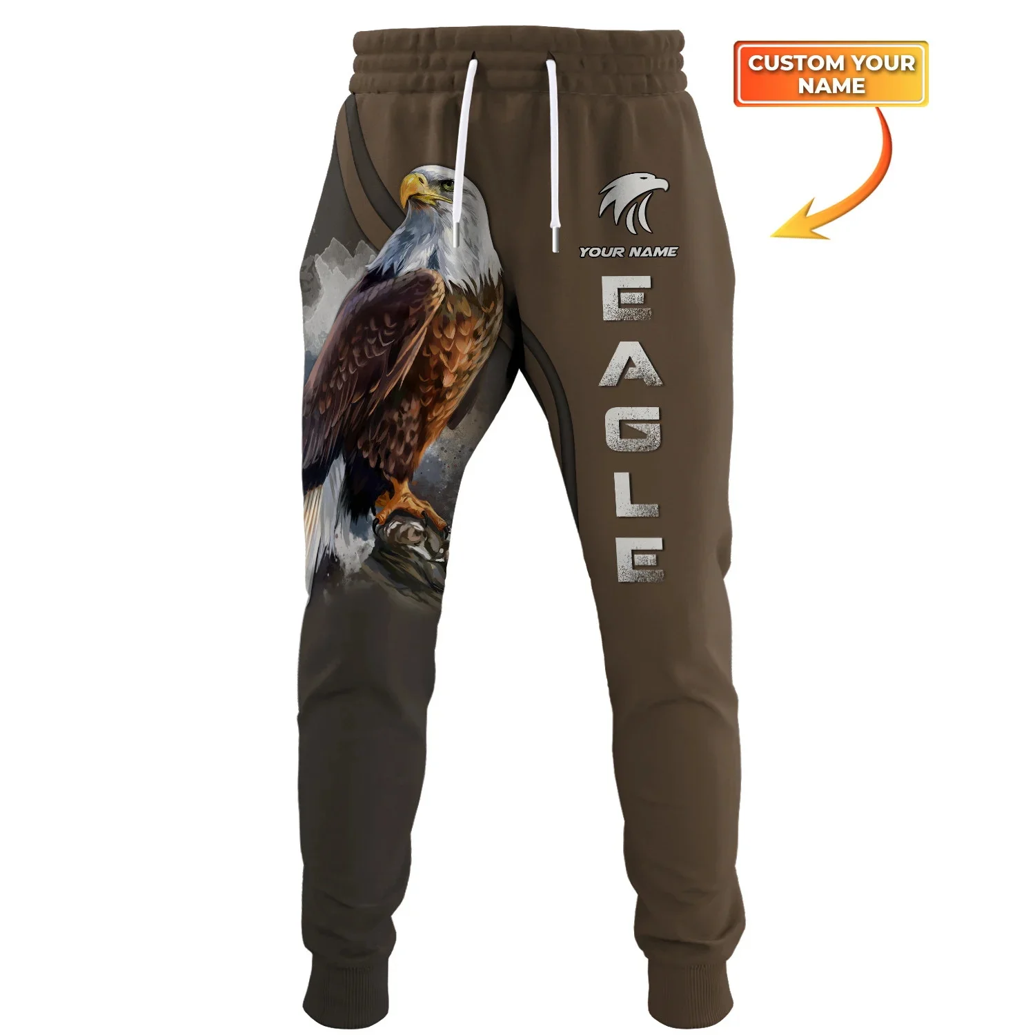 Adler & Pferd & Löwe Personalisierter Name 3D All Over Bedruckte Herren Joggerhose Herbstmode Unisex Casual Jogginghose MP08