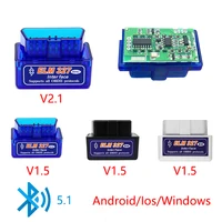 Mini Bluetooth ELM327 V2.1 V1.5 Auto OBD Scanner Code Reader Tool Car Diagnostic Tool Super ELM 327 For Android IOS Protocols 1