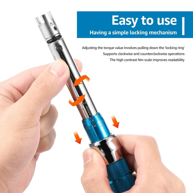 Spoke Torque Wrench 2-10 NM Motorcycle Spoke Wrench Set Steel Torque Wheel Spanner Storage Box 5.0-6.8Mm spoke torque wrench set