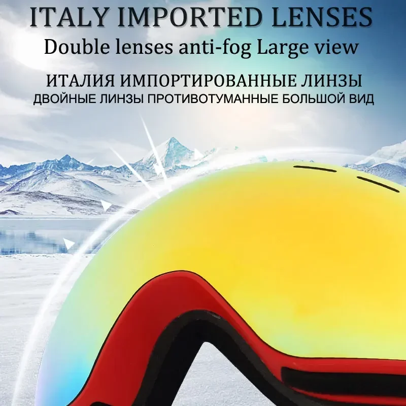 XTIGER Ski Goggles Men's and Women's Winter Ski Goggles Outdoor Snow HD PC UV400 Double Layer Anti-Fog Lenses TUP Frame Ski Gogg 2