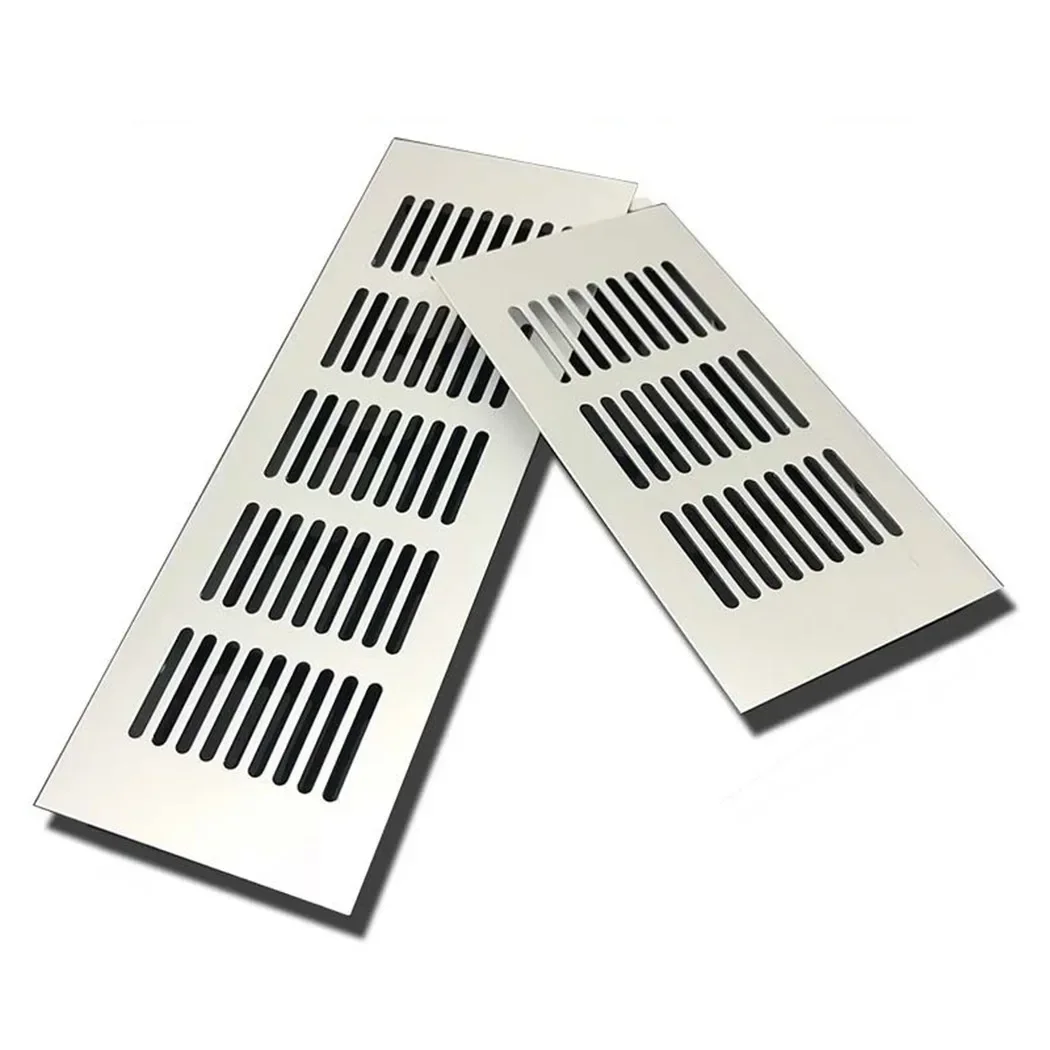 Aluminium Air Vent Silver Louvred Grill Ventilation Grille Cover Web Plate Ventilation Grille Vents PerforatedSheet 80*150-400mm