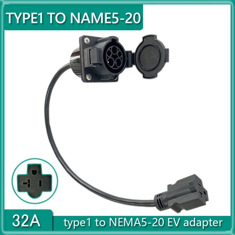 

J1772 Type1 Socket To NEMA 5-15/5-20 EV Charger Adapter 220V With 0.5M Cable for E-Bike/Electric fan/light fixture /
