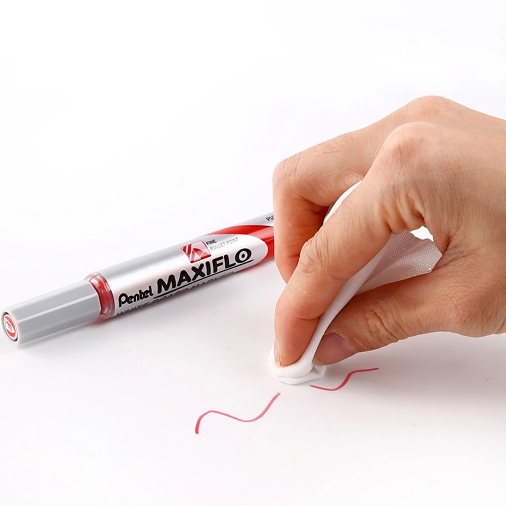 일본 펜텔 컬러 화이트보드 펜 프레스 타입, 4.0mm 두꺼운 헤드, MWL5S 스트레이트 액체 지우개 마커, 학교 사무용품, 3 개