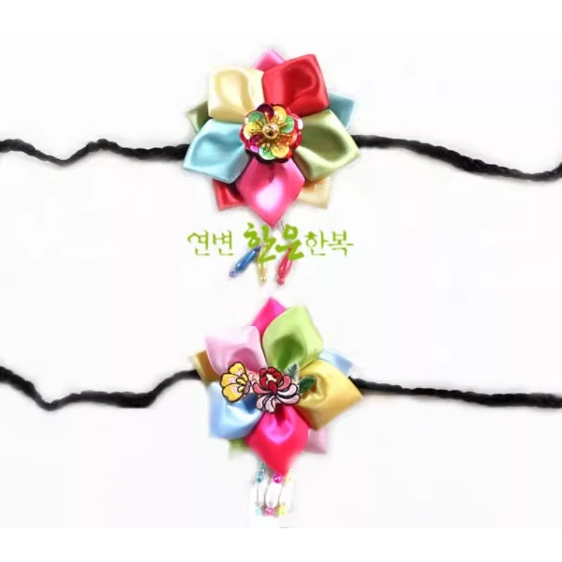 children s hairband bride s headdress girls korean original imported korean clothing hairdress embroidered pendant hairband New Colored Hanging Bead Headbands/children's Stage Performance Headbands/hair Ropes Imported From South Korea