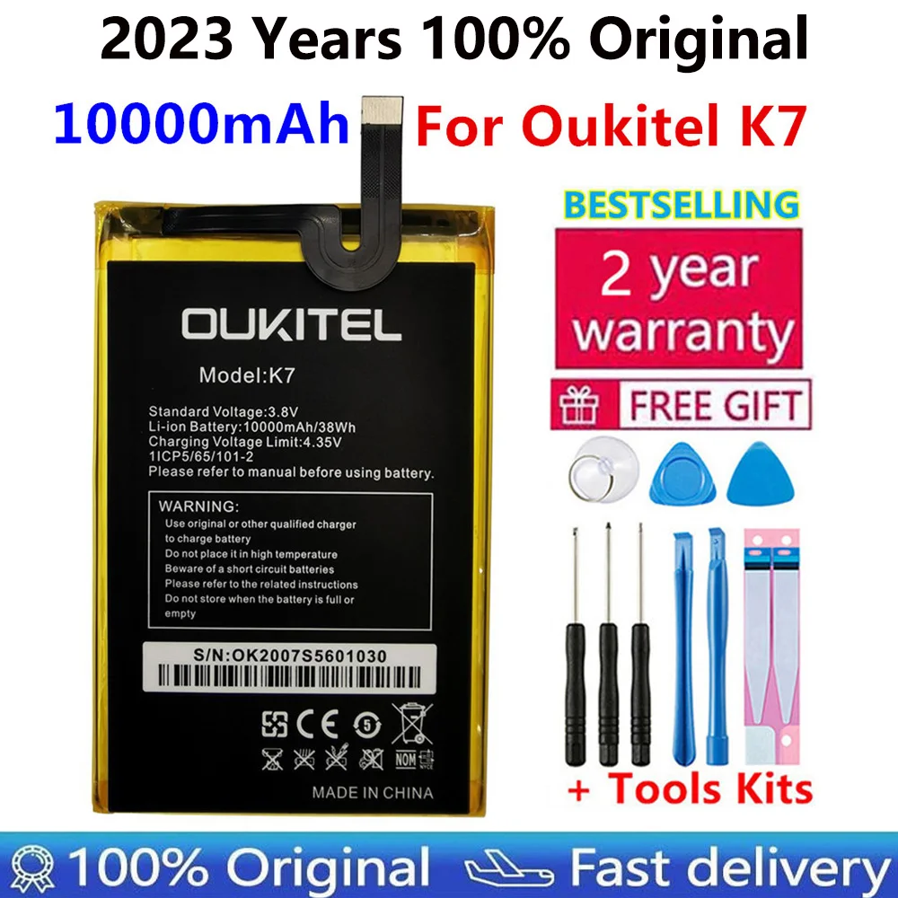 

100% Original 10000mAh Battery Replacement High Quality For Oukitel K7 Smart Phone Bateria Batteries+Tools