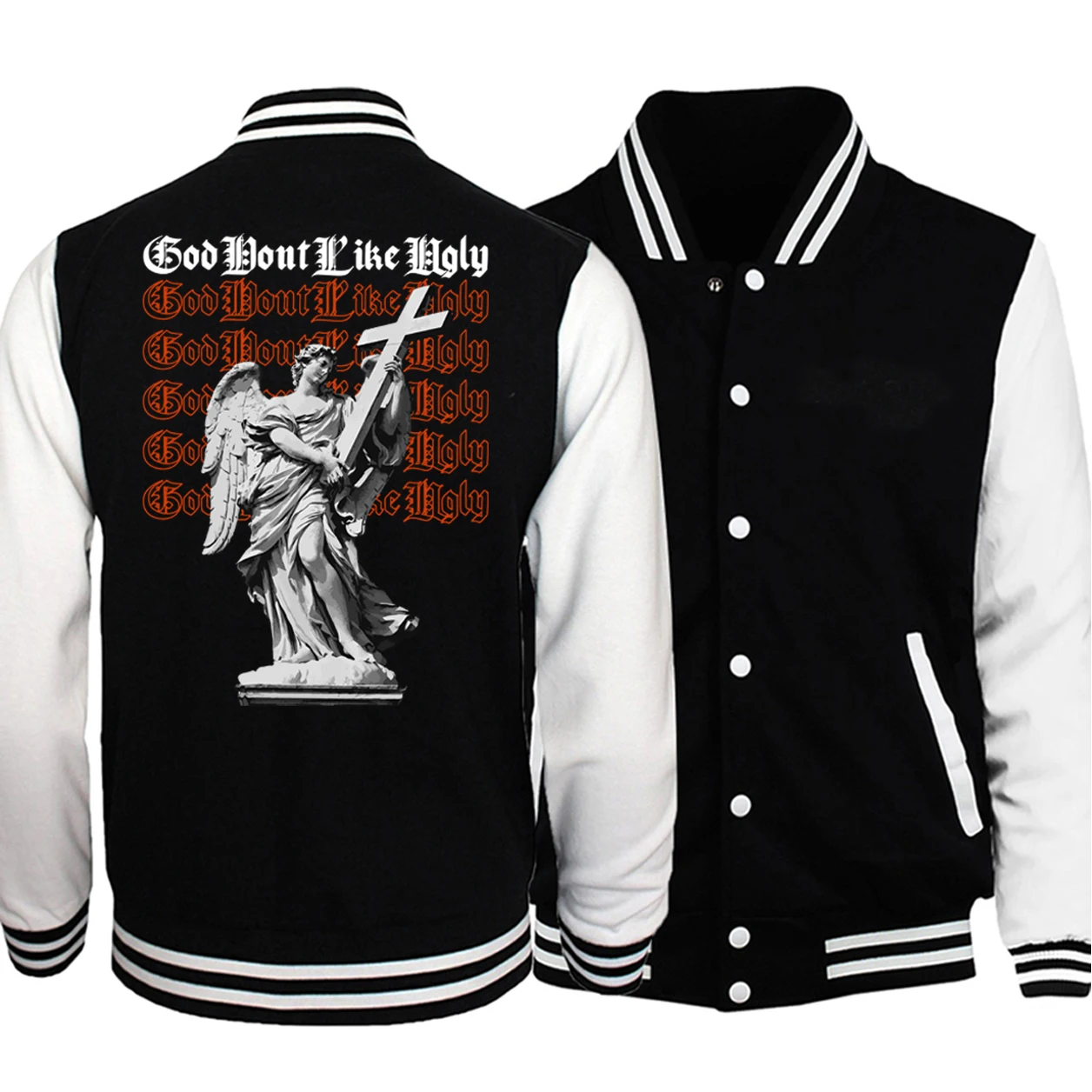 thumbnail image 1 of Uniforme de béisbol estilo urbano moderno, abrigos de verano con estampado de hip hop para hombre, sudadera Harajuku, chaqueta de hip hop, ropa divertida para hombre, 1 of 4