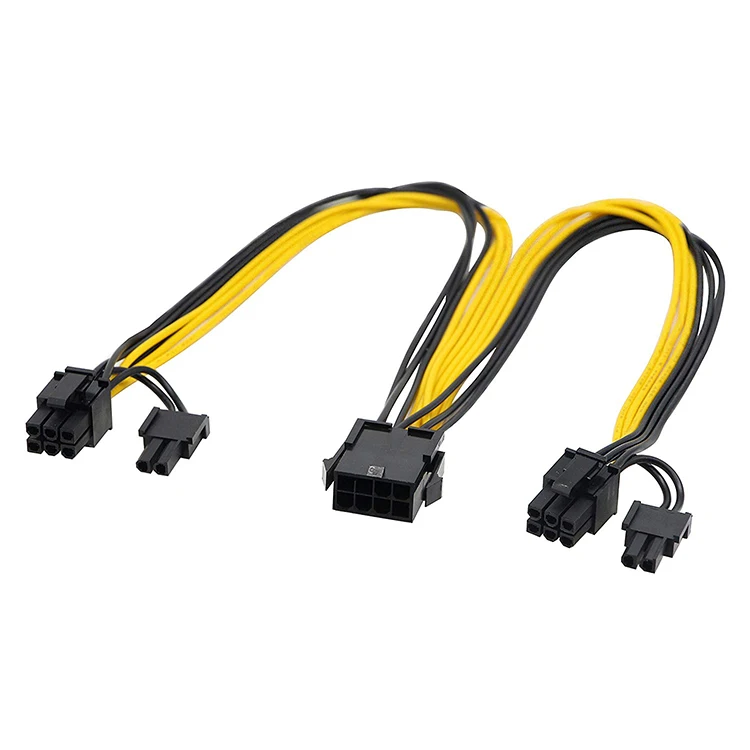 Adattatore Pci-E 6 Pin A Dual 6 + 2 Pin 8 Pin Power Splitter Scheda Grafica Per Mining Farm Video Card Gpu Per Cavo Di Prolunga Riser