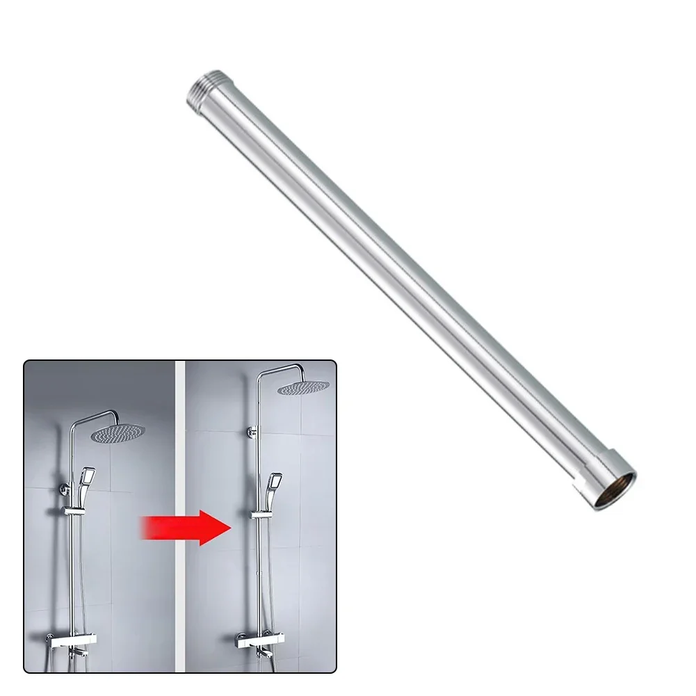 Round Shower Extension Rod Bracket 30cm Extension Tube Bathroom Accessories Shower Pipe Extension Shower Head Extender Adjustable Shower Bracket