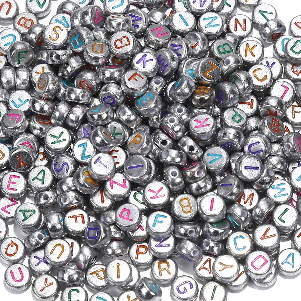 100 teile/los Herz Acryl Buchstaben Perlen Bunte Alphabet Lose Spacer Perlen Für Schmuck Machen DIY Handgemachte Armband Halskette – Detail 5