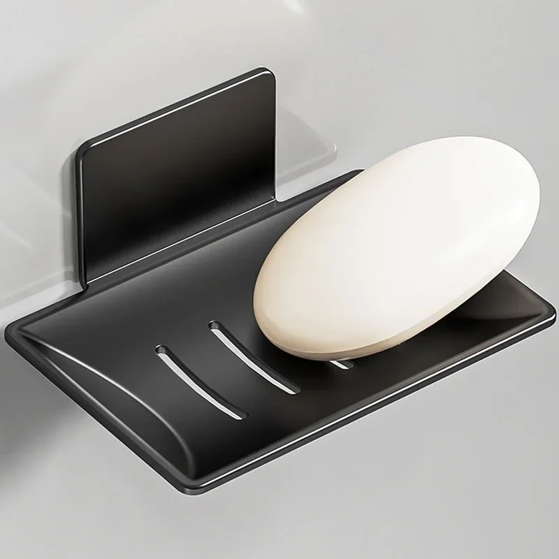 Soap Holder Bathroom Aluminum Alloy Soap Dish Free-Punching Wall Mounted Soap Sponge Holder Organizer Accessories Kitchen Holder