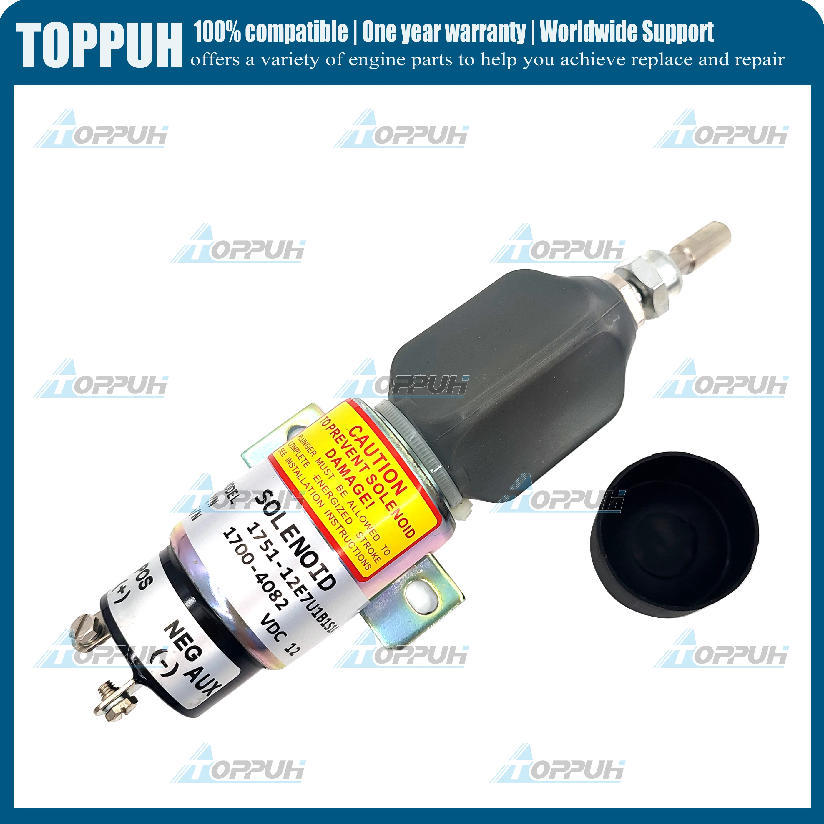 

Stop Solenoid 1751-12E7U1B1S1A 1700-4082 12VDC (2 terminals) For Woodward