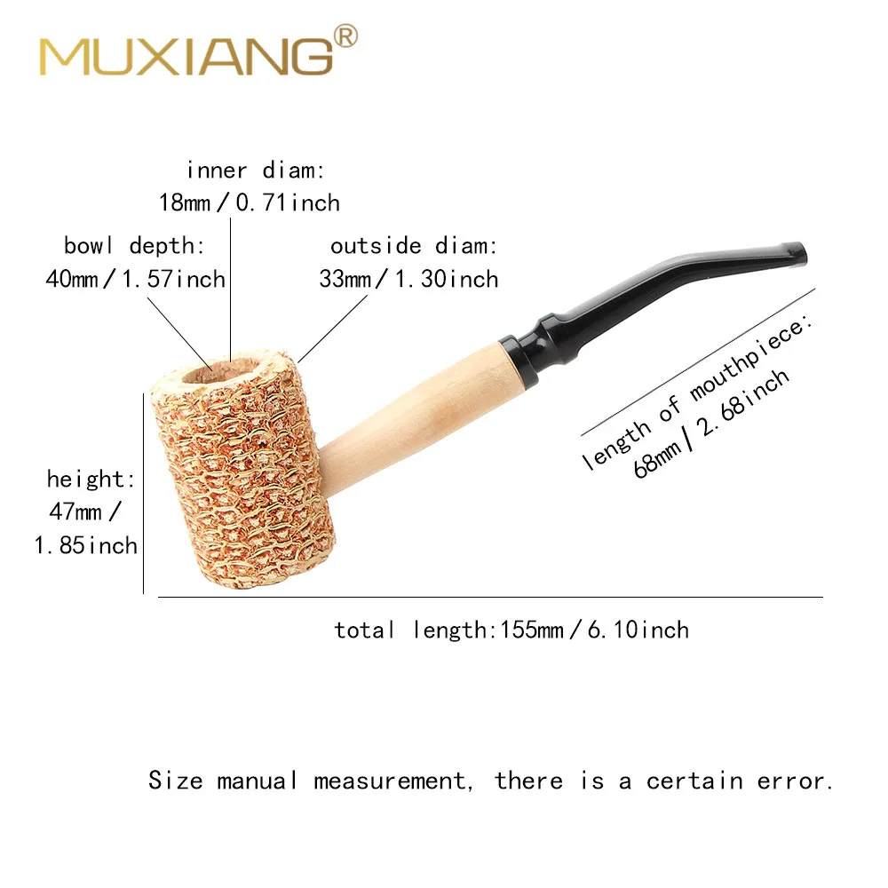 Tobacco Pipe Corncob Pipes Corn Tobacco Pipe Straight Cigarette Pipes Practice Smoking Pipe Smoking Cigarette Holder Mouthpiece Accessory