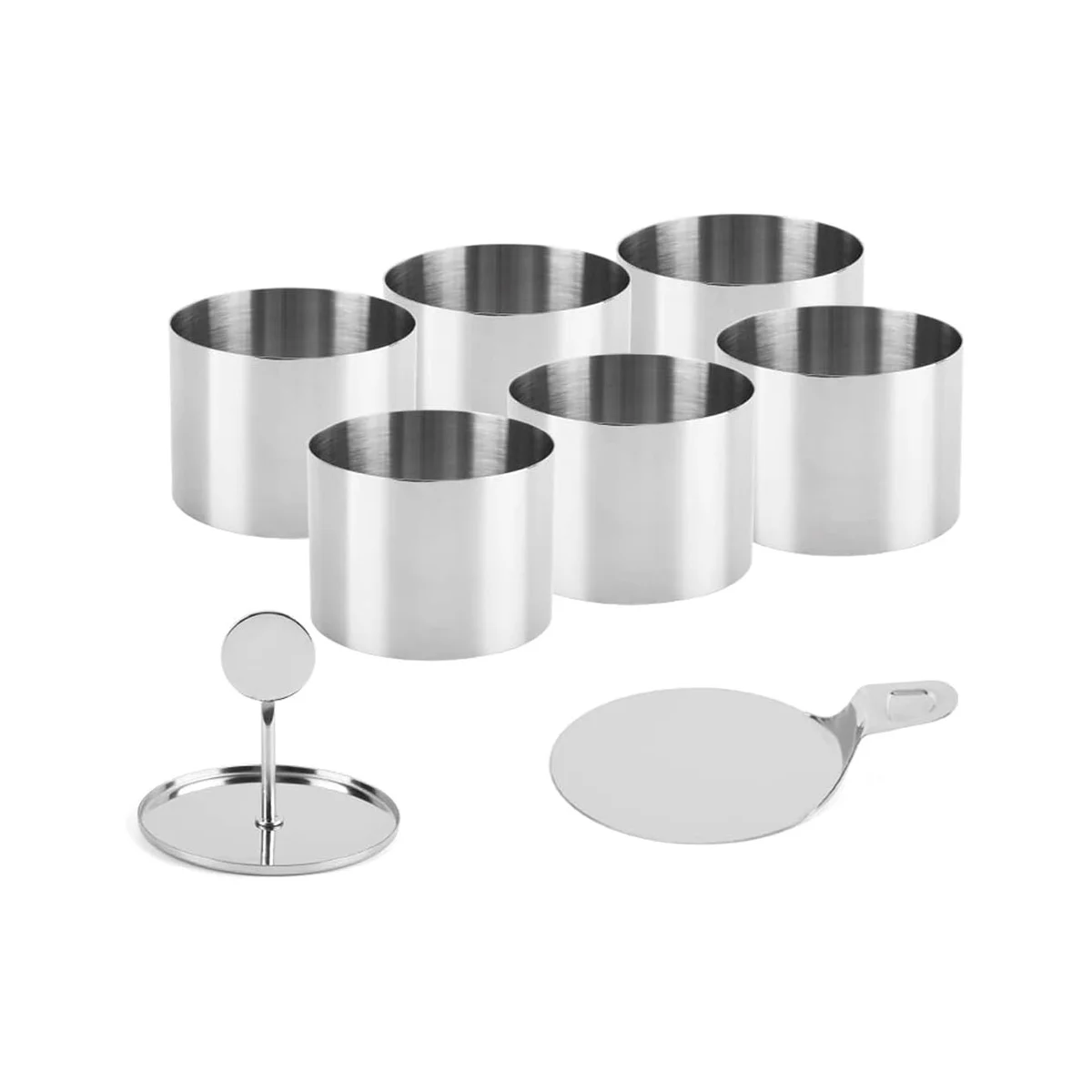 

6Pcs Dessert Rings and Food Rings, Food Rings, Small Ring Set, Stainless Steel Mousse Rings