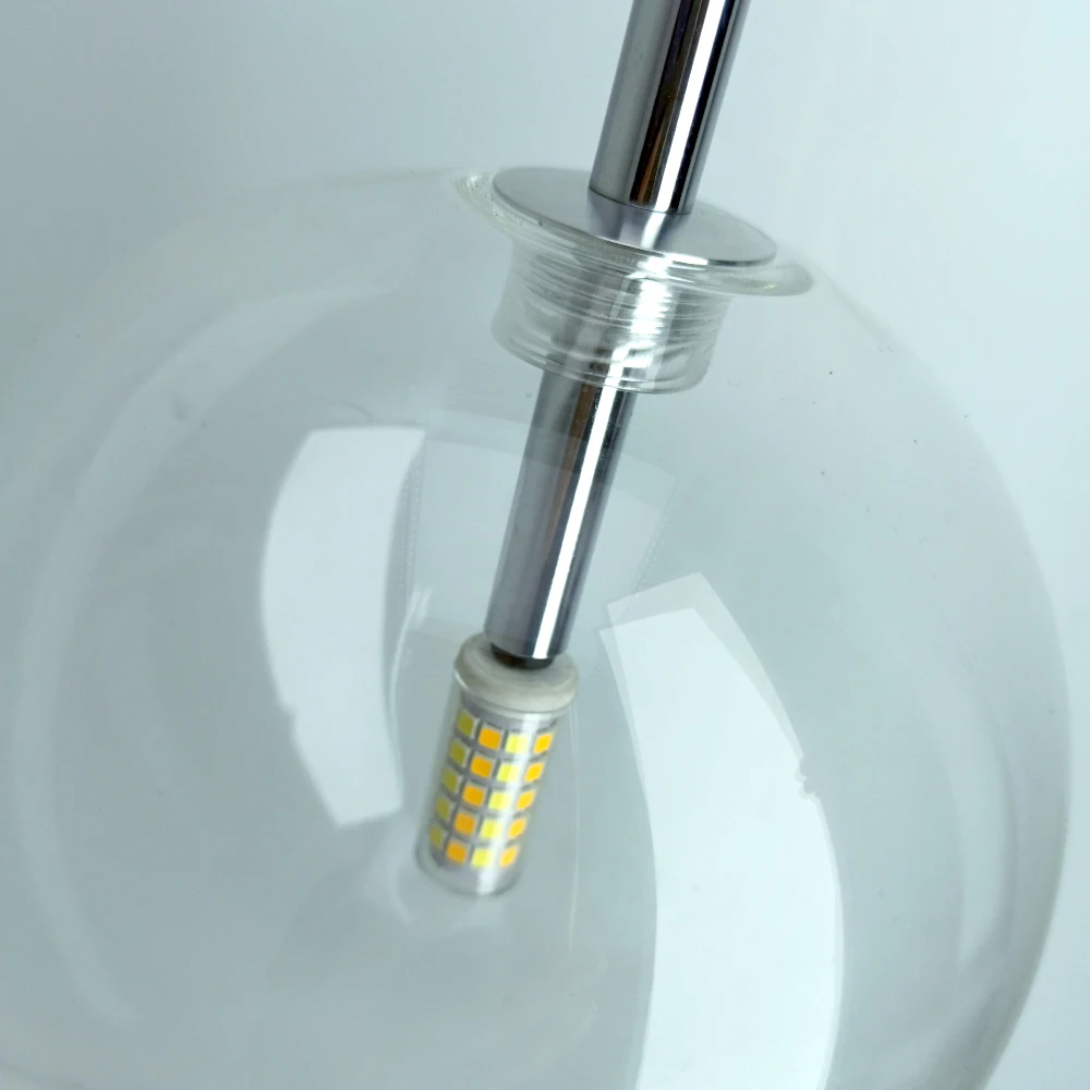 북유럽 펜던트 램프 현대 투명 유리 펜던트 조명 유리 공 빈티지 매달려 램프 로프트 주방 거실 머리맡