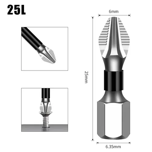 K5 Non-slip High Hardness Bit S2 Strong Magnetic 5A Black Non-slip Cross Head Electric Drill Electric Screwdriver Bit - Image 23