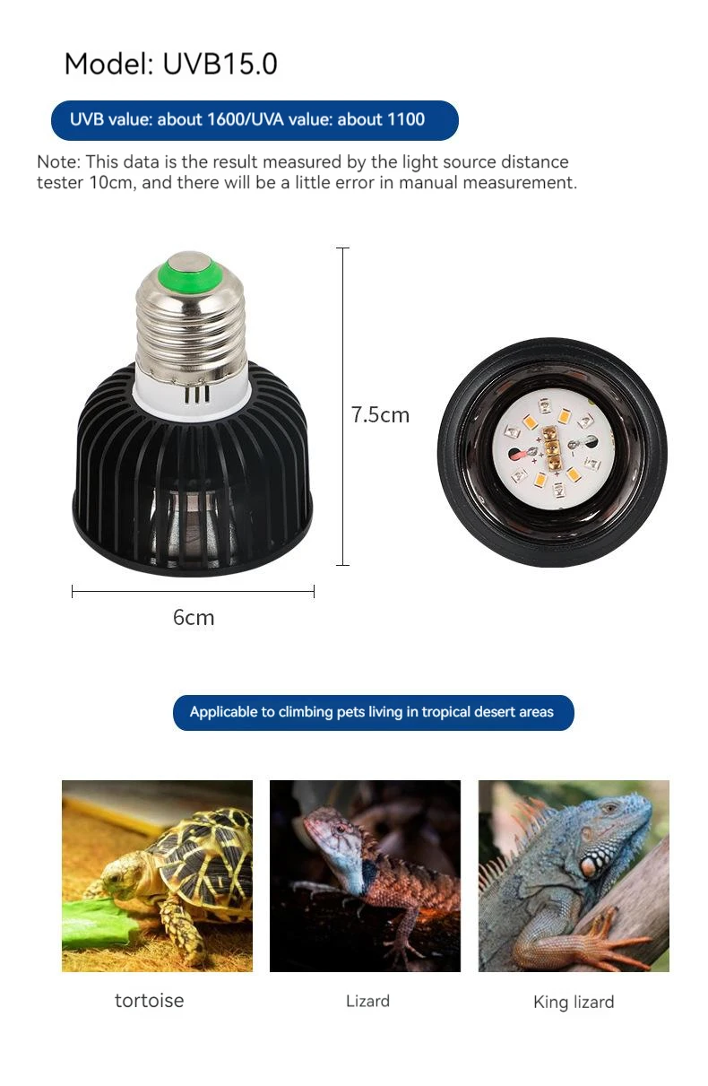 Éclairage,Ampoule de Reptile UVA UVB à spectre complet, lampe LED UV