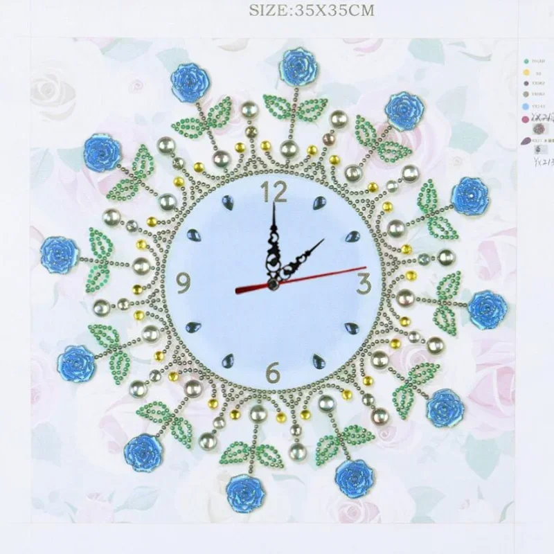 DIY Wall Clock Diamond Painting Full Special-shaped Drills Embroidery Wall Clock Embroidery Flower Butterfly Cross Stitch Watch