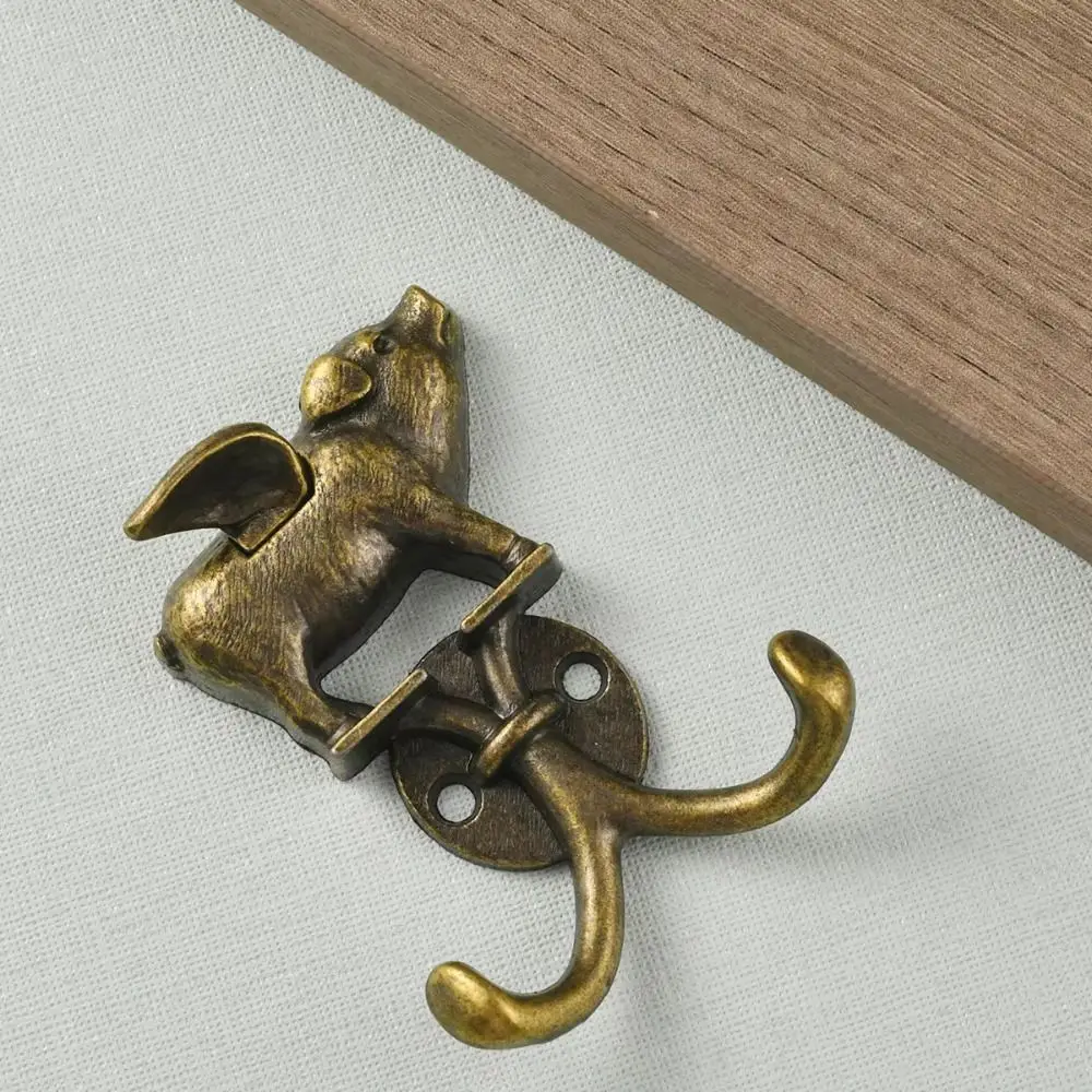 Cute Heavy Duty Flying Pig Wall Hook Vintage Decorative Screws Towel Hooks Door Hook for Kitchen Bathroom Bedroom