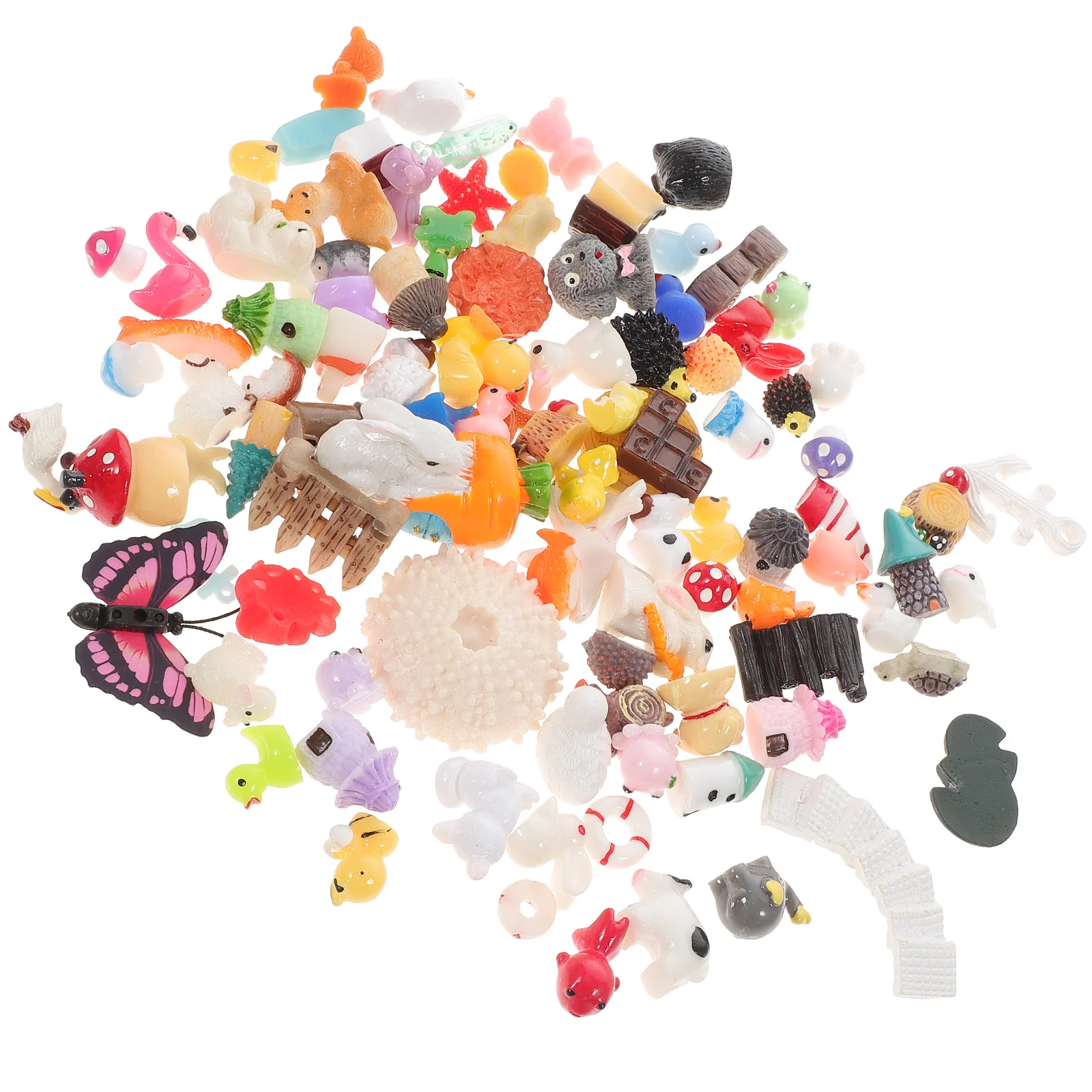 

100 Pcs Micro Landscape Accessories Cartoon Ornament DIY Resin Garden Miniture Decoration Miniature Terrariums Dollhouse Statue