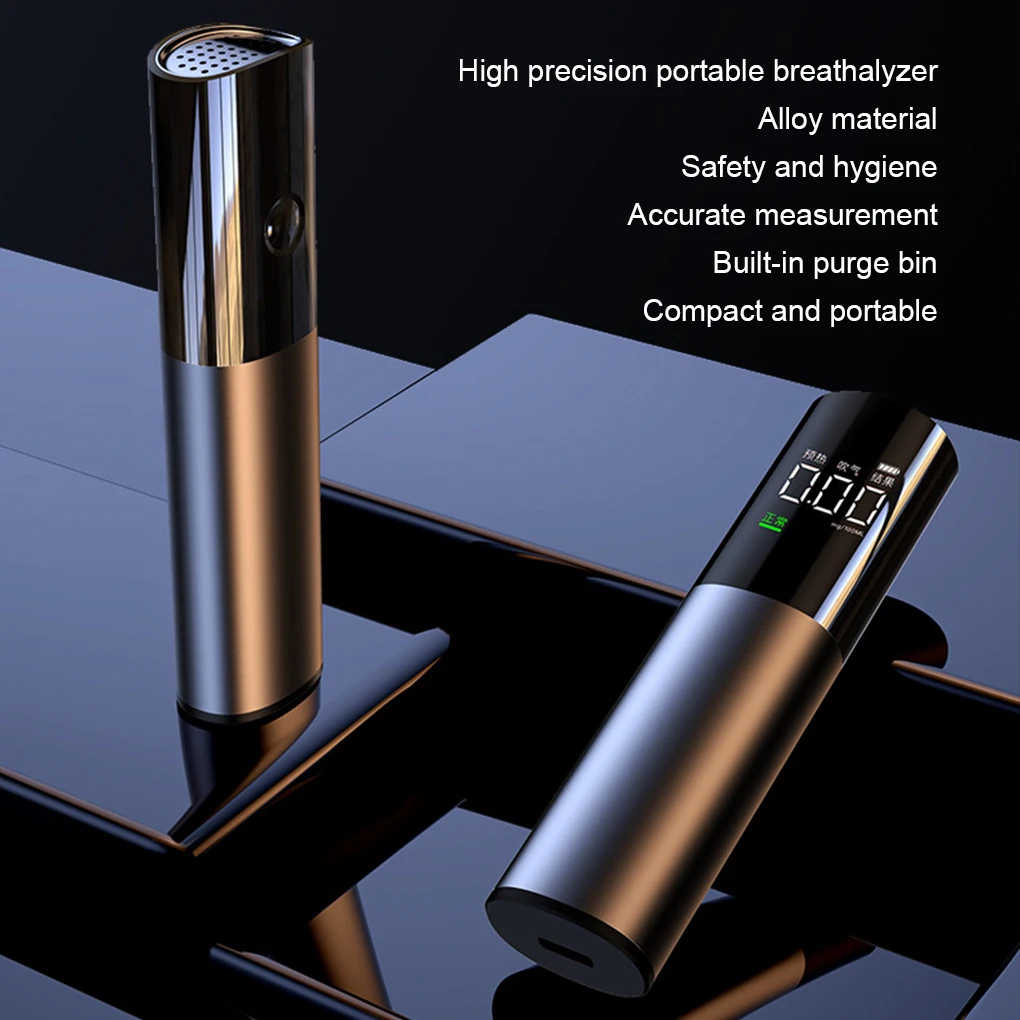 Portable Breathalyzer Tester, with LED Display Screen Alcohol Breath Detector High Precision Alcohol Detector Professional Tools