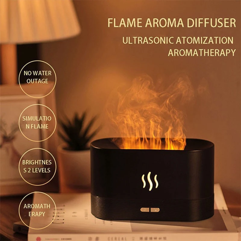 Flame Aroma Automatic Spray Aroma Diffuser Air Humidifier Ultrasonic Cold Mist Machine Essential Oil Flame Lamp