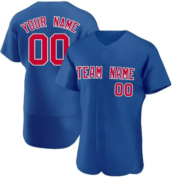 

Free shipping Blue Custom Baseball Jersey Customized Printed Team Name Mesh Soft Streetwear