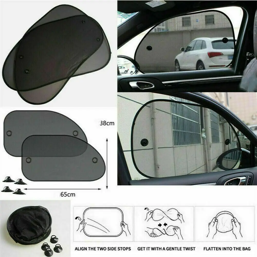 Universal Car Sun Shades Front Rear Window Sunshades Cover Mesh Visor Reflector Shield Screen Windscreen Interior UV Protection