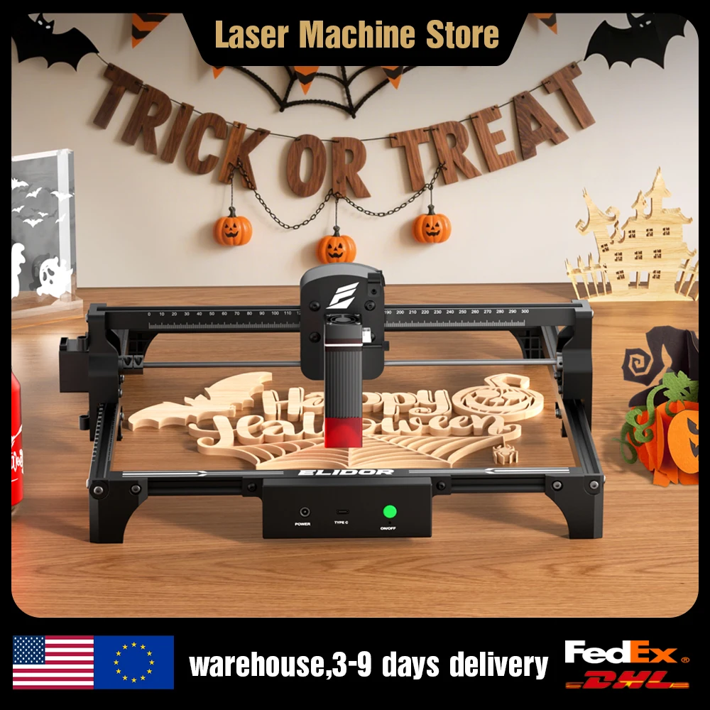 ELIDOR Z6 6W/12W Laser Engraver and Cutting Woodworking Engraver CNC Working Area 300x300mm Blue Laser Diode Beginner Machine