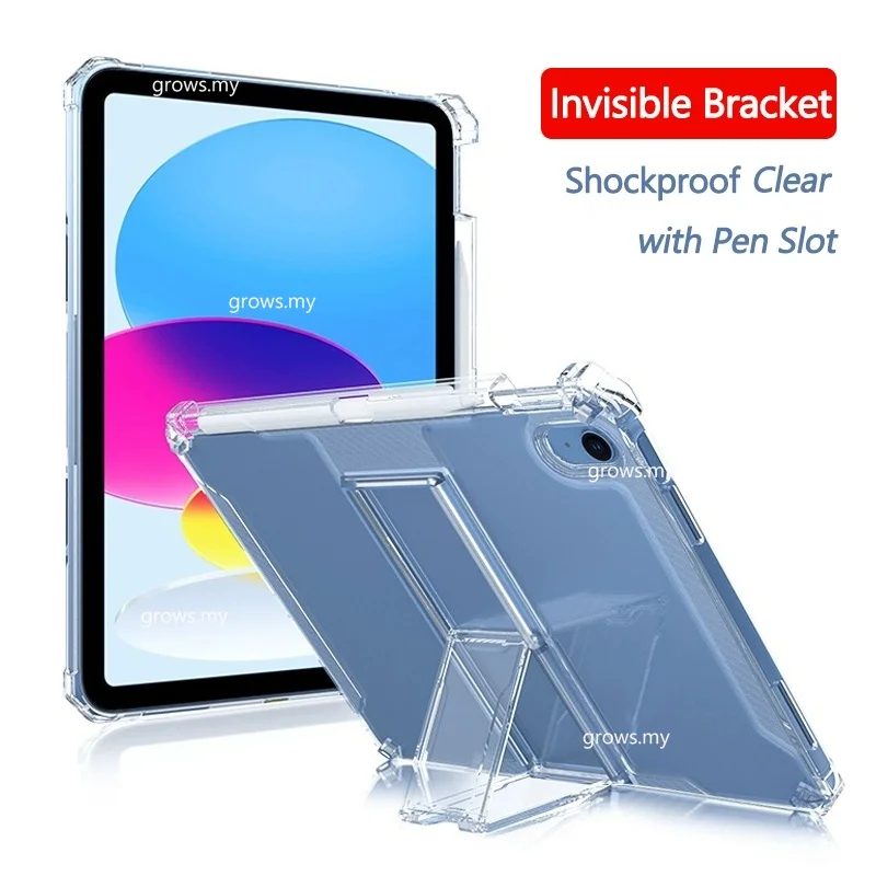 

Clear Casing iPad 10th 9th Gen 8th 7th 6th 5th Gen Pro 12.9 11 Air 5 4 3 2 1 Mini 6 M2 M1 Case with Pencil Slot Holder Cover
