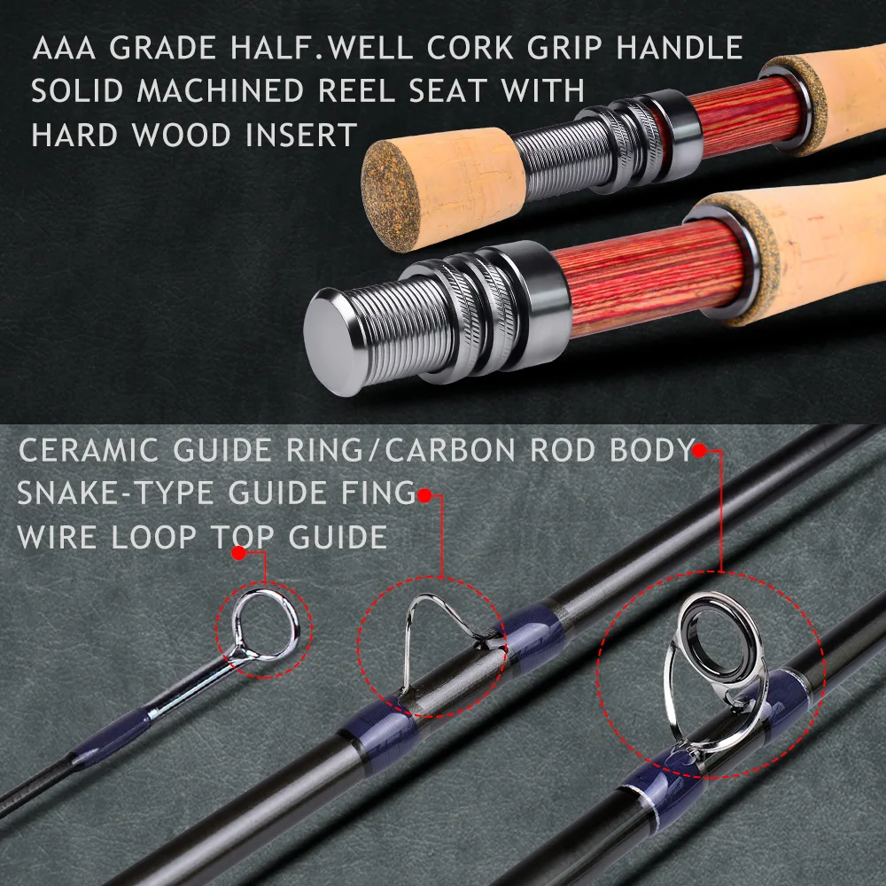 MH Power Carbon Fiber Carp Trout Bass Lure Fly Fishing Rod Ultra-light  Spinning Casting Rod 2.7m 4 Sections Distance Throwing