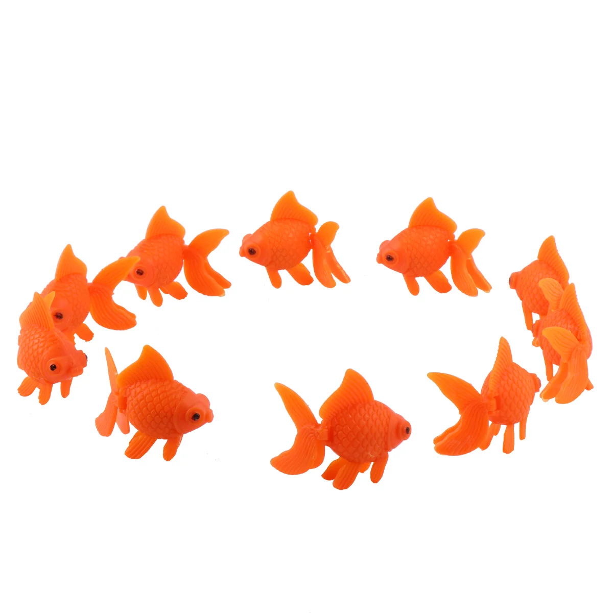 

10 PCS Plastic Fish Tank Simulated Goldfish Landscaping Aquarium Artificial Will Move