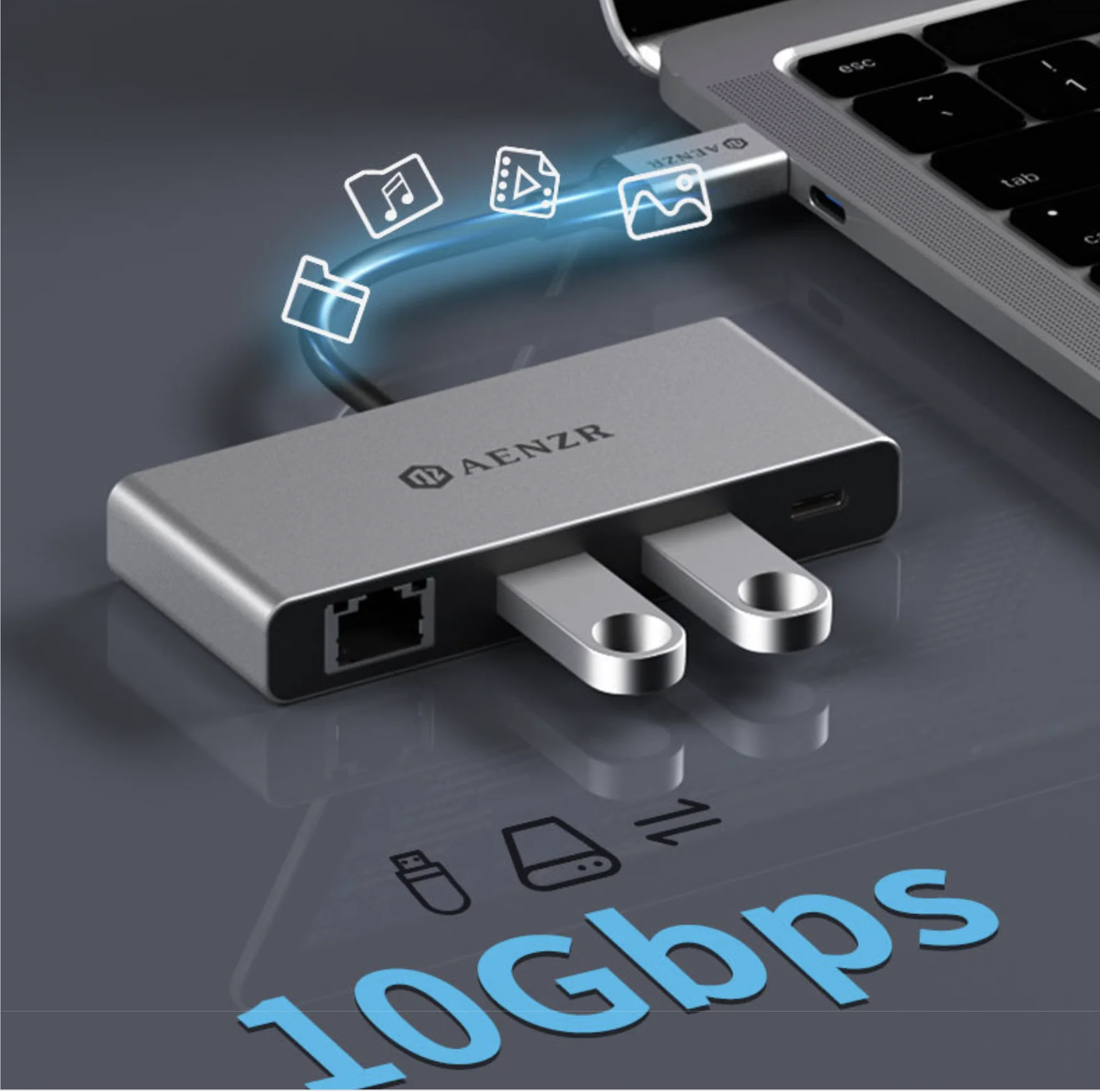 Usb c 10gbps hub 4 in 1 superspeed usb 10gbps type c multiport adapter