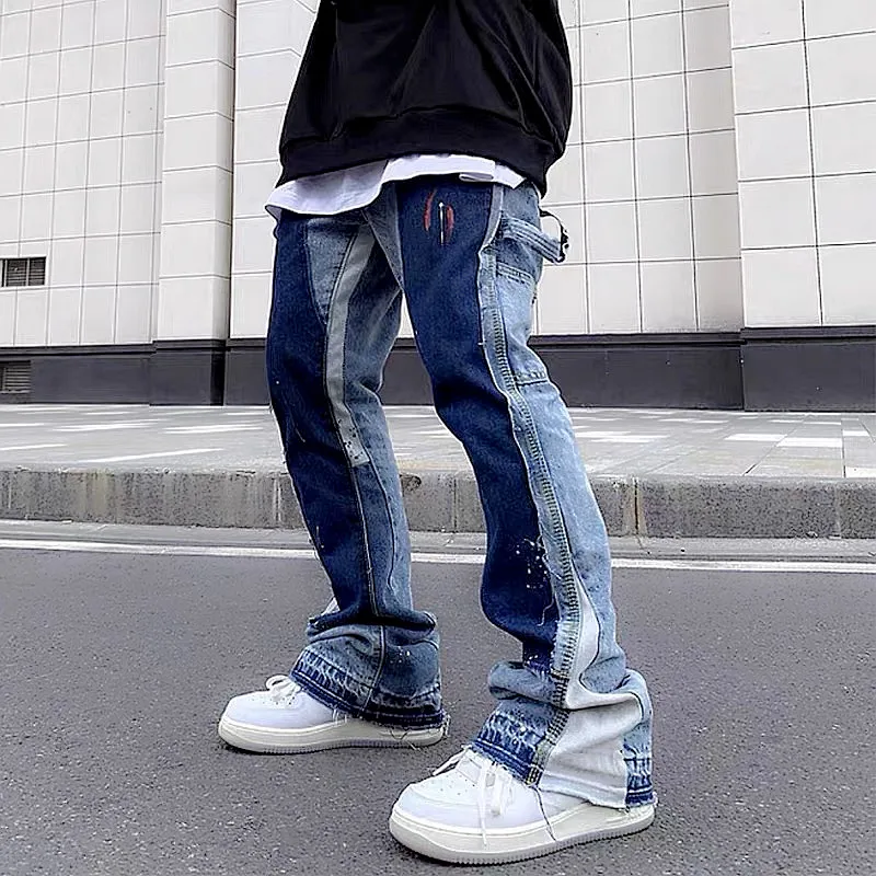2026 Y2K Mode Tuschmalerei Neue Baggy Stacked Jeans Kpop Cargo-Hosen für Herren Kleidung Damen Luxus-Denim-Hosen Ropa Hombre – Detail 15