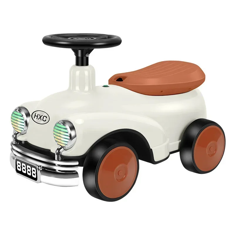 

Retro Children's Scooters Baby Twisters Car Walkers Anti-rollover Boys Girls Light Music 1-3-6 Baby Four Wheel Balance Yo-yo Car