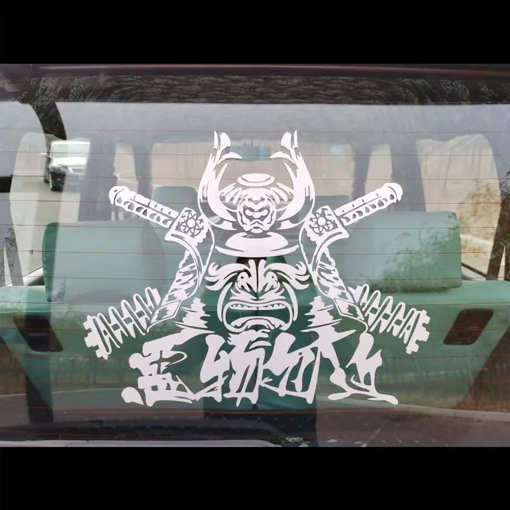 JDM Demon Slayer Japanese Samurai Kanji Car Stickers Decorative Rear Windshield Glass Body Doors Decals for Honda Toyota